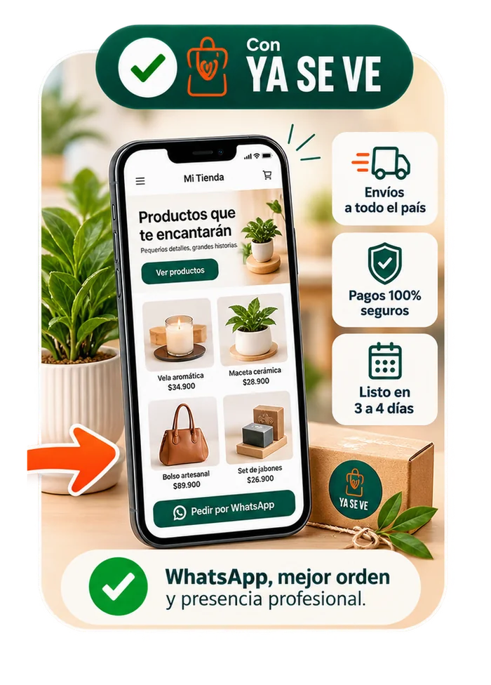 Ejemplo de productos organizados en una Mini Tienda profesional con pedidos por WhatsApp